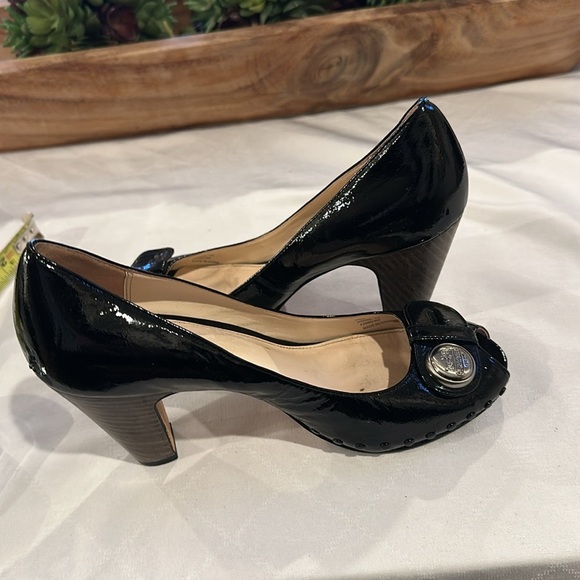 Coach Hanna black peeptoe shoes‎ high heels sandals size 7 - Picture 9 of 9